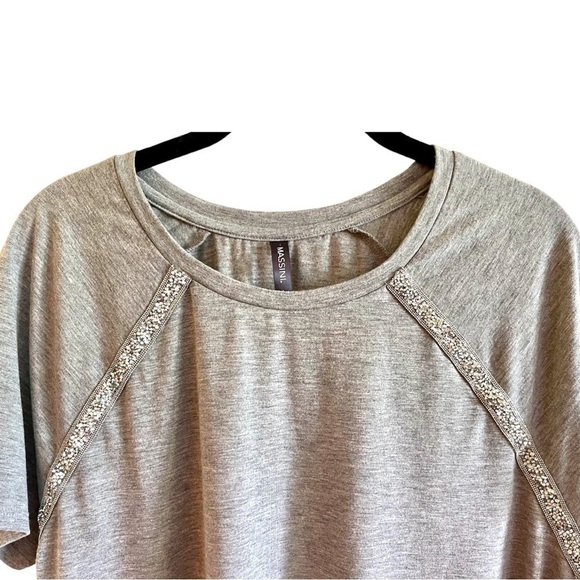 MASSINI, WOMENS GREY, SHORT SLEEVE T-SHIRT. SIZE L - Picture 3 of 5